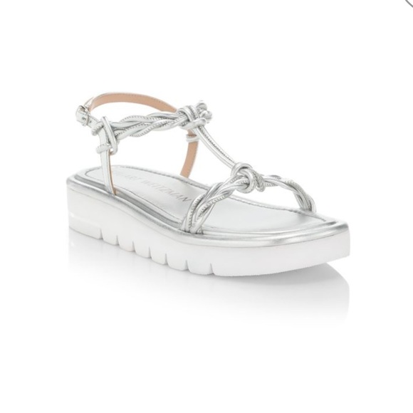 STUART WEITZMAN Sport Sandals  Black leather sandals size 5.5 like new - Picture 1 of 9